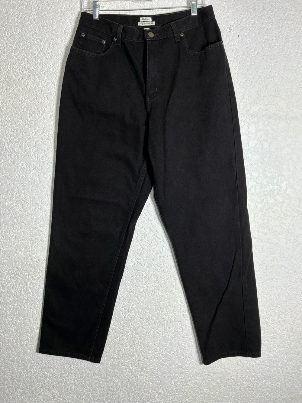 LL Bean Jeans Women's Original Fit Relaxed Black Pants Size 14MT